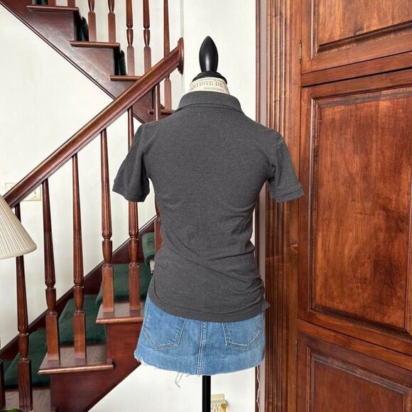 Aeropostale Grey and White Polo Shirt Vintage Y2k Preppy Aeropostale - Picture 3 of 6